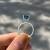 Vintage Blue Cushion Cut Sterling Silver Engagement Ring