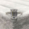 Classic Emerald Cut Engagement Ring In Sliver Tone