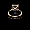 4.8CT Rose Gold Cushion Cut Blue Sapphire Sterling Silver Engagement Ring