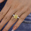 Two-tone Cushion Cut Yellow Gemstone Sterling Silver Engagement Ring