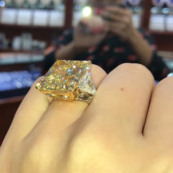 Radiant Cut Fancy Yellow Engagement Ring