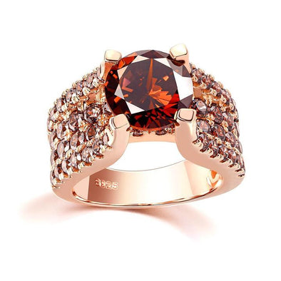 4.0ct Rose Golden Round Cut Engagement Ring