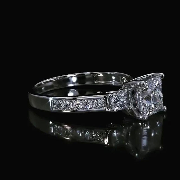 Princess Cut Engagement Ring In Sterling Silver