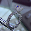 Princess Cut Eternity Sterling Silver Engagement Ring