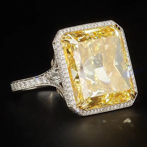 Fancy Yellow Engagement Ring in Radiant Cut