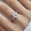 Dainty Three Stone Marquise Cut Sterling Silver Engagement Ring