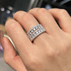 2PCS Luxury Wide Pave Design Women's Wedding Band In Sterling Silver