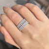 2PCS Luxury Wide Pave Design Women's Wedding Band In Sterling Silver