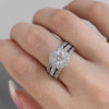 Exquisite 3-Piece Halo Round Cut Sterling Silver Bridal Sets