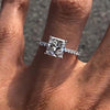 Classic Princess Cut Engagement Ring For Women In Sterling Silver