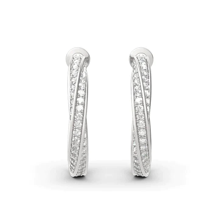 Twist Sterling Silver Hoop Earrings