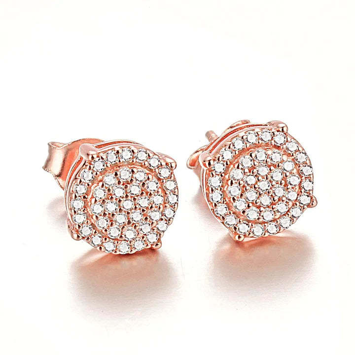 Classic Pave Sterling Silver Stud Earrings