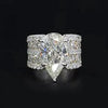 Stunning 9.0CT Pear Cut Engagement Ring in Widen Band