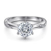 6 Prong Sterling Silver Solitaire Ring