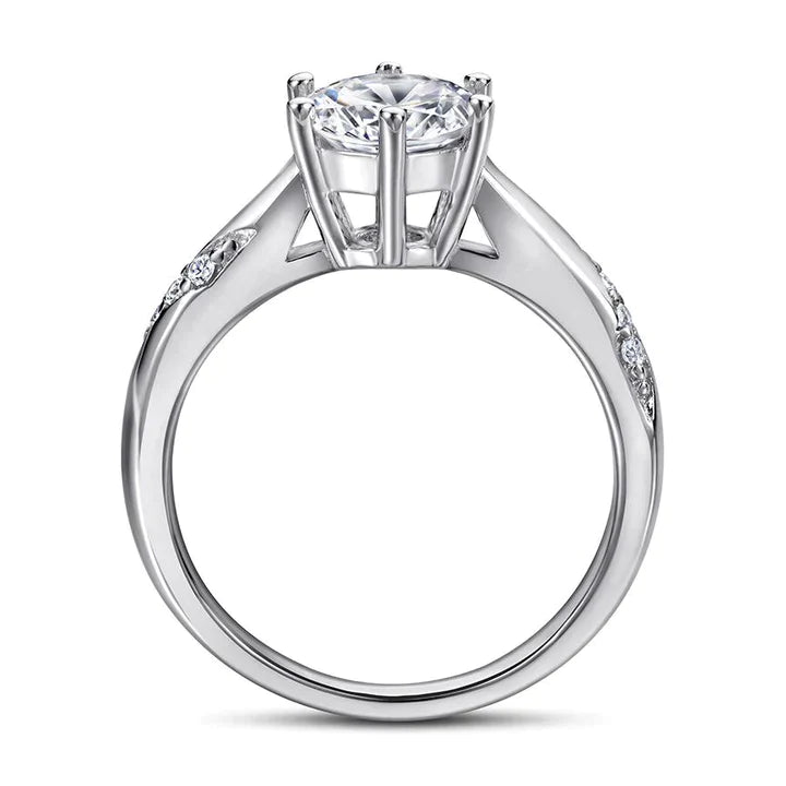 6 Prong Sterling Silver Solitaire Ring