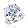 8.0ct Sterling Silver Solitaire Engagement Ring