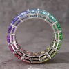 Rainbow Eternity Band In Sterling Silver