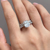 Luxury 2PC Cushion Cut Bridal Set In Sterling Silver