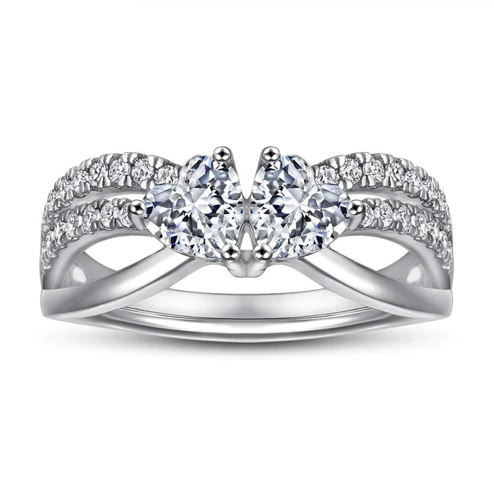 Heart to Heart Split Shank Engagement Ring