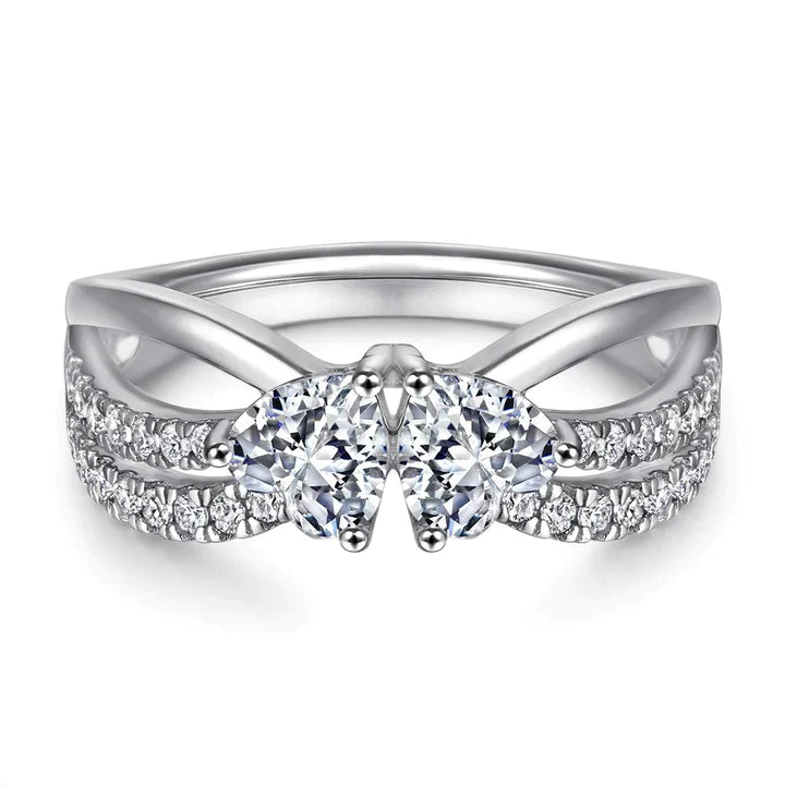 Heart to Heart Split Shank Engagement Ring