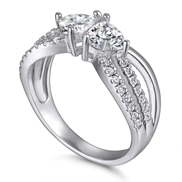 Heart to Heart Split Shank Engagement Ring