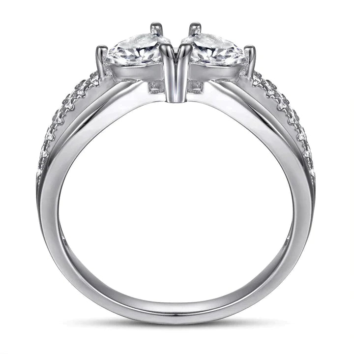 Heart to Heart Split Shank Engagement Ring