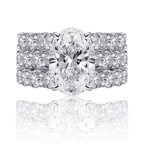 Oval Cut Bridal Set with Half-Eternity Band