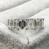 Cushion Cut 4 Prong Eternity 925 Sterling Silver Bridal Set