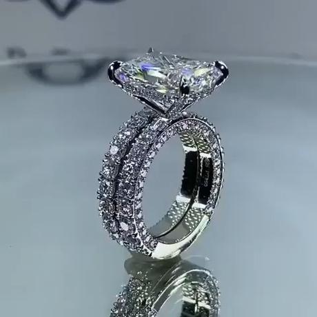 4.0ct Radiant Cut Half Eternity Bridal Set