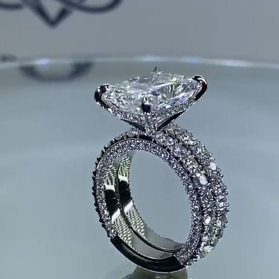 4.0ct Radiant Cut Half Eternity Bridal Set