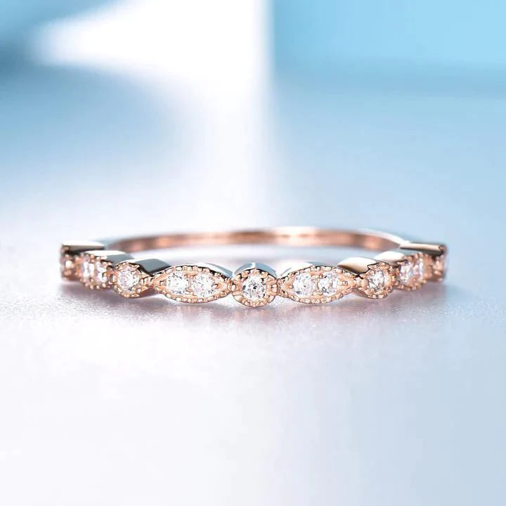 Rose Golden Half Eternity Stackable Ring