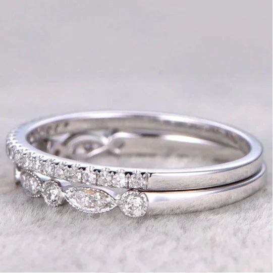 Half Eternity Stackable Wedding Band In Sterling Silver