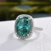 Gorgeous Halo Cushion Cut Paraiba Tourmaline Engagement Ring