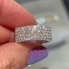 Multi-row Pave Eternity in Sterling Silver Wedding Band