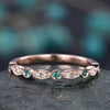 White & Paraiba Tourmaline Stackable Wedding Band