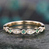 White & Paraiba Tourmaline Stackable Wedding Band