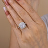 Double Halo Cushion Cut Engagement Ring In Sterling silver