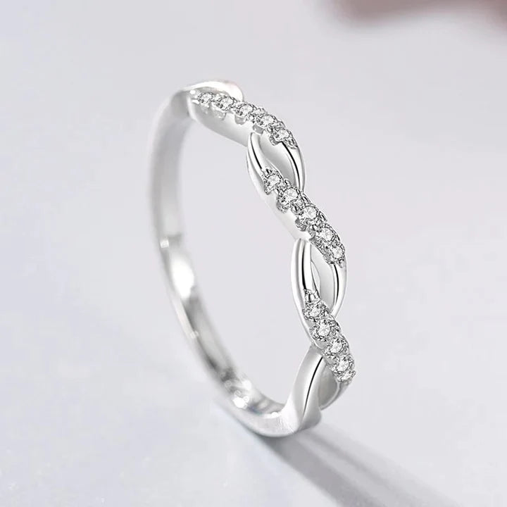 Unique Twist Design Band In Sterling Silver