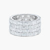 Exquisite Emerald Cut 4 Rows Wedding Band In Sterling Silver
