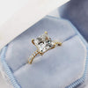 Exquisite Cushion Cut Golden Tone Bridal Set In Sterling Silver