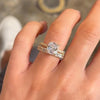 Exquisite Cushion Cut Golden Tone Bridal Set In Sterling Silver