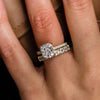 Exquisite Cushion Cut Golden Tone Bridal Set In Sterling Silver