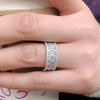 Elegant Pave Lace Design Wedding Band In Sterling Silver