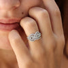 Dainty Pave Infinity Knot Design Wedding Band In Sterling Silver