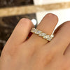 Luxurious Golden Tone Marquise Cut Wedding Band In Sterling Silver