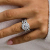 Gorgeous Halo Cushion Cut Wedding Bridal Set In Sterling Silver