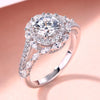 Double Halo Round Cut 925 Sterling Silver Engagement Ring