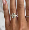 Classic Golden Tone Cushion Cut Engagement Ring In Sterling Silver