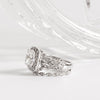 2PCS Vintage Milgrain Matching Cushion Cut Wedding Bridal Set