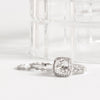 2PCS Vintage Milgrain Matching Cushion Cut Wedding Bridal Set